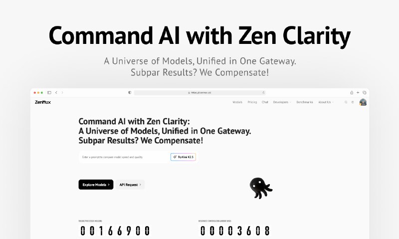 3. ZenMux标语：具备自动补偿功能的企业级大语言模型网关介绍：ZenMux是一款企业级大语言模型（LLM）网关，它借助统一的应用程序编程接口（API）、智能路由以及业内首创的自动补偿机制，让开发者能轻松且放心地使用人工智能