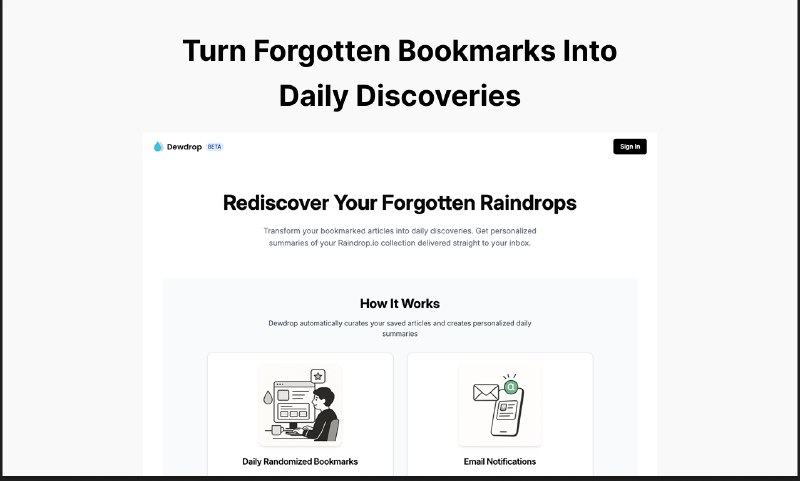 2. Dewdrop标语：把你遗忘的书签变成每日新发现