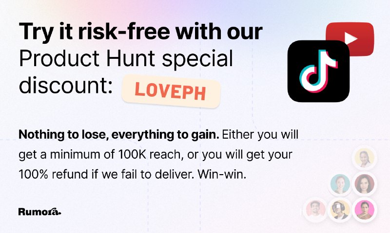 4. Rumora标语：在热门的TikTok和YouTube视频中推广你的品牌