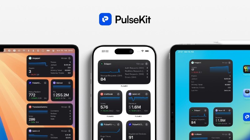 7. PulseKit标语：你的关键指标以小部件的形式呈现在你的苹果设备上