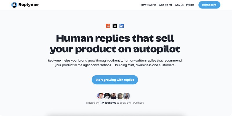 2. Replymer标语：用户回复称要购买你的产品