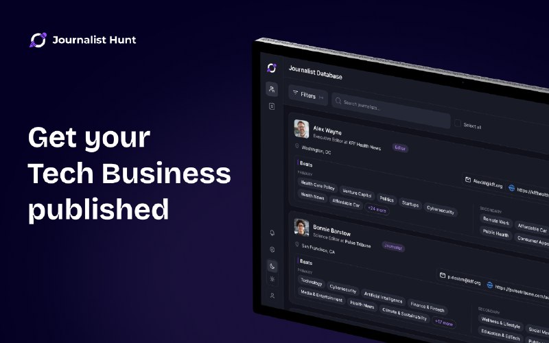 5. Journalist Hunt 2.0标语：超10万名记者可供你自荐投稿并发表文章