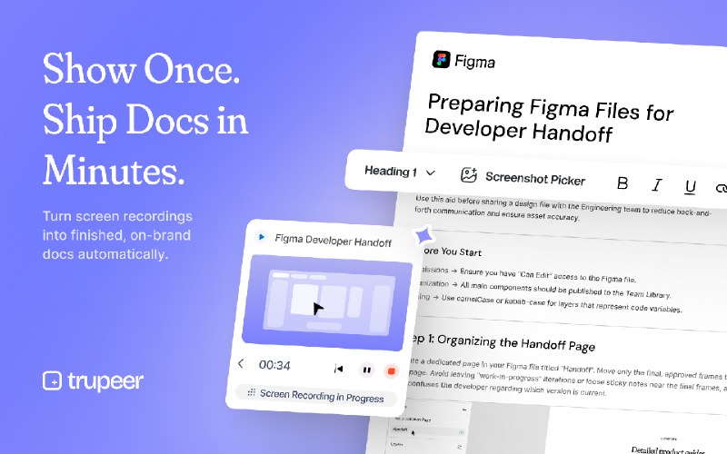 6. AI Doc Writer by Trupeer标语：从简单的录音内容就能创建出符合品牌风格的成品文档