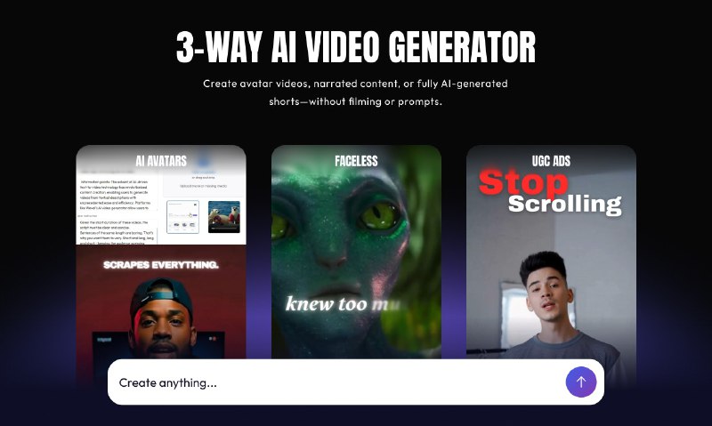 2. AI Video Generator by Wavel AI标语：只需一次输入，就能创作出令人惊艳的多风格视频