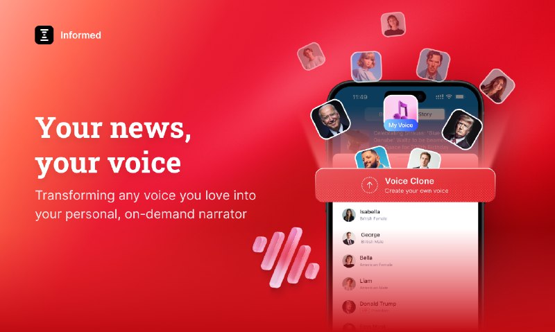 2. Informed标语：你每天的新闻，由你最喜爱的声音为你播报