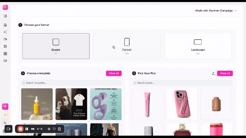 2. Mintly 1.0标语：克隆全球大公司的广告介绍：我们打造了Mintly，就是为了让广告制作不再那么像苦差事