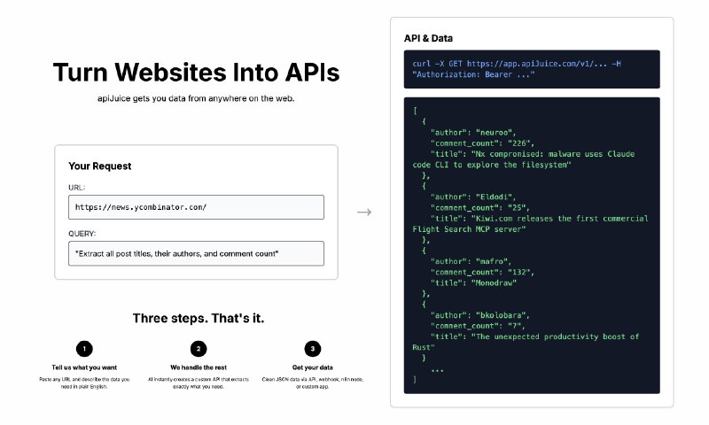 5. apiJuice标语：在几秒钟内为任何事物创建一个托管式应用程序编程接口