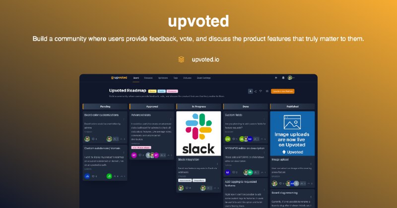 7. Upvoted标语：功能投票与产品反馈工具介绍：“Upvoted”是一款超棒的功能投票与产品反馈工具