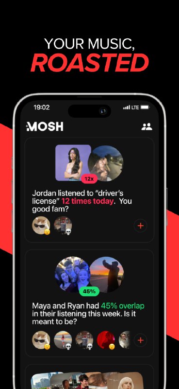 7. Mosh标语：和朋友一起听音乐；与好友共享音乐时光介绍：Mosh能让大家一起享受更棒的音乐体验