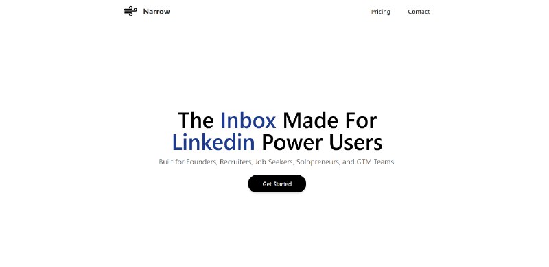 5. Narrow标语：为领英用户打造更优质的收件箱体验介绍：Narrow是一款专为领英用户打造的智能收件箱，这些用户包括创业者、销售专家、独立创业者以及求职者