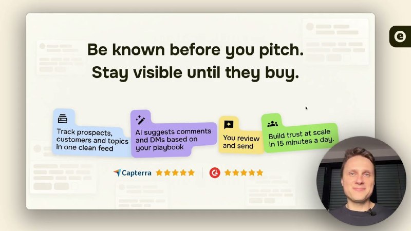 2. Extrovert标语：领英（LinkedIn）的潜在客户培育与友好拓展辅助工具这里“lead nurturing”在商业语境里常指对潜在客户进行培育，让他们逐渐对产品或服务产生兴趣并最终转化为实际客户；“warm outreach”表示比较友好、有亲和力的业务拓展；“copilot”本义是副驾驶，这里可理解为辅助工具