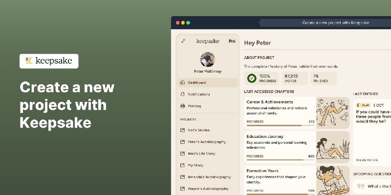 8. Keepsake标语：一起创作并打印故事