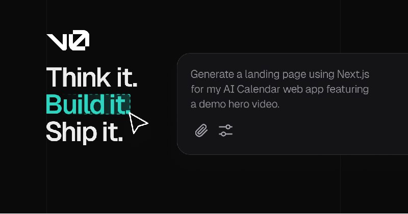 4. v0.app by Vercel标语：人人可用的人工智能构建工具介绍：v0.app是一款协作式人工智能助手，可用于设计、反复优化并大规模部署面向网络的全栈应用程序